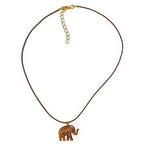 Kæde 23x17x9mm Elephant mini plastik lysebrun skinnende snor brun 40 cm
