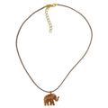 Kæde 23x17x9mm Elephant mini plastik lysebrun skinnende snor brun 40 cm