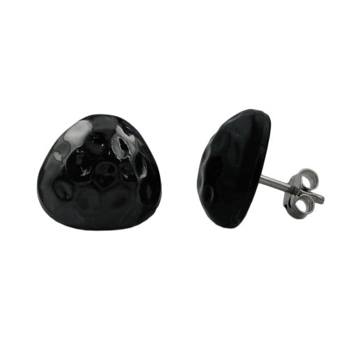 Ørestikker 14mm trekant sort hamret plastik