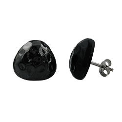 Ørestikker 14mm trekant sort hamret plastik