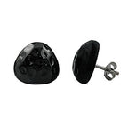 Ørestikker 14mm trekant sort hamret plastik