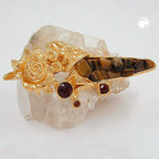 Broche-reversnål 29x74mm tiger brun guldfarvet