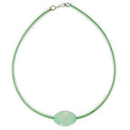 Kæde 26x20mm olivenmint krystal transparent gummirør 42 cm
