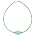 Kæde 26x20mm olivenmint krystal transparent gummirør 42 cm