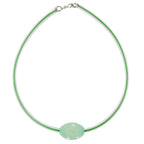 Kæde 26x20mm olivenmint krystal transparent gummirør 42 cm