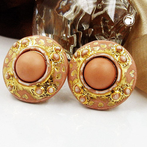 Clip Earring 32mm laks guld-aftørret plastik Bouton