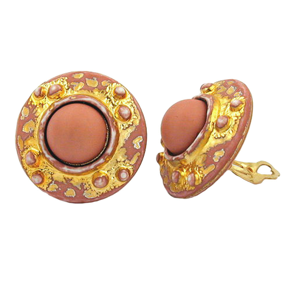 Clip Earring 32mm laks guld-aftørret plastik Bouton