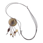 Kæde 52mm Pendler-amulet Plastik oliven-marmoreret snor oliven 100cm