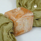 Stofring 45x36x18mm sekskantet, beige-marmoreret blank plastik