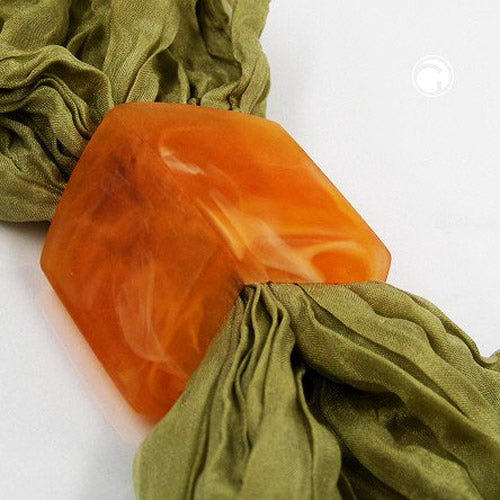 Stofring 45x36x18 mm sekskantet orange-marmoreret mat plastik