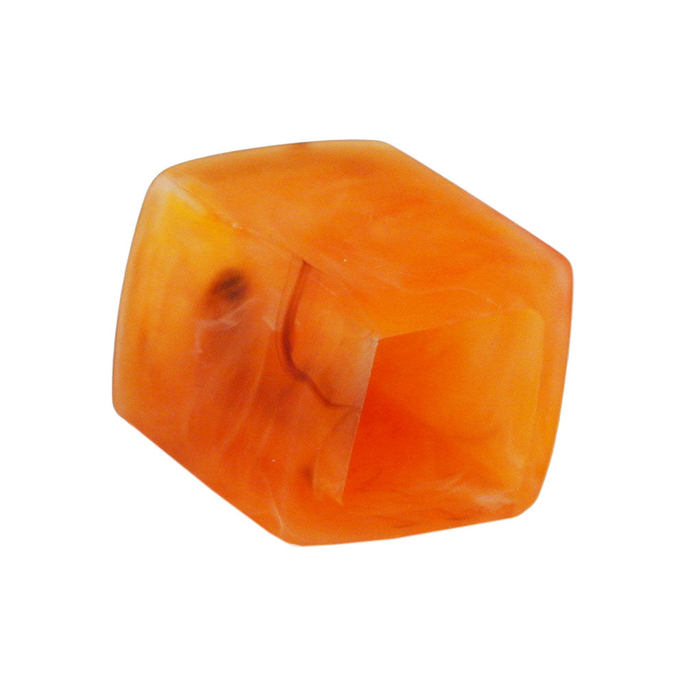 Stofring 45x36x18 mm sekskantet orange-marmoreret mat plastik