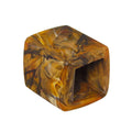Stofring 45x36x18mm hexagon tiger brun marmoreret mat plastik