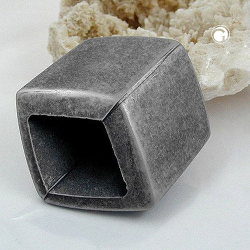Stofring 45x36x18mm sekskantet gammel sølvmetalfarvet plastik