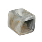 Stofring 45x36x18mm sekskantet grå-beige marmoreret blank plastik