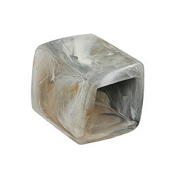 Stofring 45x36x18mm sekskantet grå-beige marmoreret blank plastik