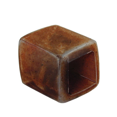 Stofring 45x36x18mm sekskantet brun-grå plettet blank plastik