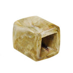 Stofring 45x36x18 mm sekskantet grøn-hvid-marmoreret skinnende plastik