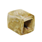 Stofring 45x36x18 mm sekskantet grøn-hvid-marmoreret skinnende plastik