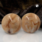 Clip ørering 30mm revne naturlig brun marmoreret blank plastik bouton