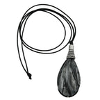 Kæde 85x36mm Fald sort-sølv-grå-marmoreret 100 cm