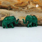 Leverback øreringe Øreringe 37x23mm guldtonet elefant mini grønmarmoreret plastik