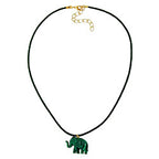 Kæde 23x17x9mm Elephant mini plastik grøn marmoreret skinnende snor grøn 40cm