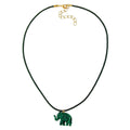 Kæde 23x17x9mm Elephant mini plastik grøn marmoreret skinnende snor grøn 40cm