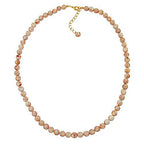 Kæde 8 mm perle-beige marmoreret plastik 55 cm