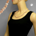 Kæde 8 mm perle-beige marmoreret plastik 55 cm