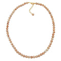 Kæde 8 mm perle-beige marmoreret plastik 55 cm