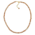 Kæde 8 mm perle-beige marmoreret plastik 55 cm
