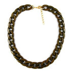 Kæde 17mm fladt rustning kædeled Plastik Olive-Mørk-skinnende 45cm