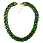Kæde 17mm fladt pansret kædeled Plastik Grøn Blank 60cm