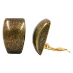 Clip ørering 27x17mm trapezformet antik messing skinnende plastik bouton