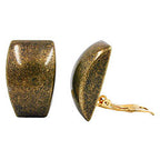Clip ørering 27x17mm trapezformet antik messing skinnende plastik bouton