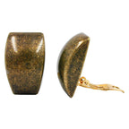 Clip ørering 27x17mm trapezformet antik messing skinnende plastik bouton