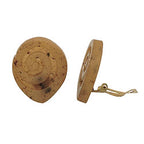 Clip ørering 30x25mm spids oval snegl brunmarmoreret plastik Bouton