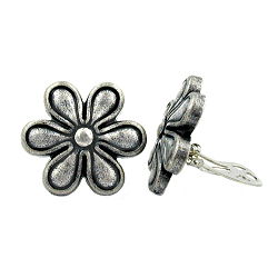 Clip Earring 30mm Bloom Antik Sølvfarvet Plastik Bouton
