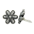 Clip Earring 30mm Bloom Antik Sølvfarvet Plastik Bouton