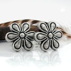 Clip Earring 30mm Bloom Antik Sølvfarvet Plastik Bouton