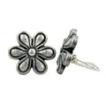 Clip Earring 30mm Bloom Antik Sølvfarvet Plastik Bouton