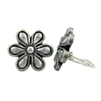 Clip Earring 30mm Bloom Antik Sølvfarvet Plastik Bouton