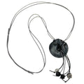 Kæde 52mm plastikvedhæng Amulet grå marmoreret snor grå 100cm