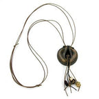 Kæde 52mm vedhæng Amulet Plastik Antik Messingsnor Brun 100cm