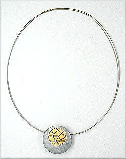 Kæde 30mm vedhæng rund bicolor mat wire 42cm