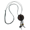 Kæde 52mm Pendleramulet Plastik brun-sort-marmoreret mat Snor brun 100cm
