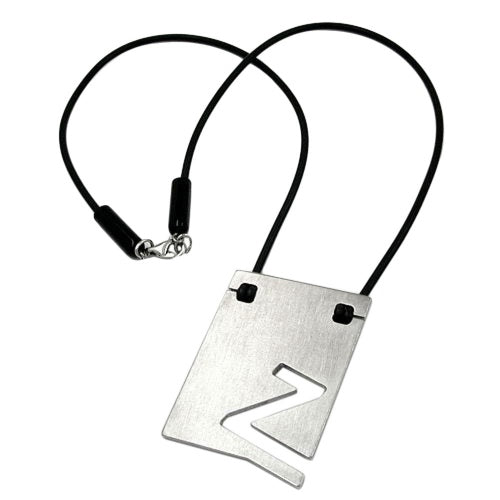 Kæde 44x31mm Pendant Rustfrit stål Bogstav Z Massiv Gummi Sort 42cm