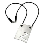 Kæde 44x31mm Pendant Rustfrit stål Bogstav Z Massiv Gummi Sort 42cm