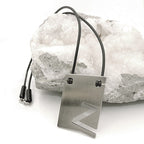 Kæde 44x31mm Pendant Rustfrit stål Bogstav Z Massiv Gummi Sort 42cm