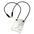 Kæde 44x31mm Pendant Rustfrit stål Bogstav Z Massiv Gummi Sort 42cm